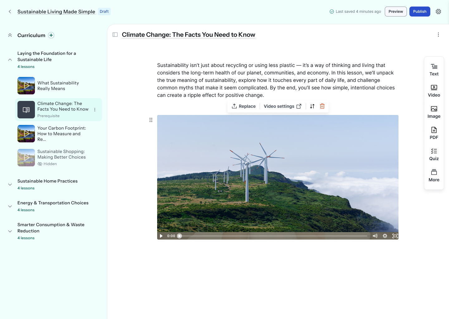 The current course builder experience. The current course builder experience.